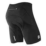 NOOYME Radlerhose Herren Fahrradhose Herren gepolstert 4D Radlerhose Herren mit Sitzpolster Elastisch Radler Radhose Fahrradhose aus Polyamid und Spandex Atmungsaktive Fahrradhose Herren Schwaarz M