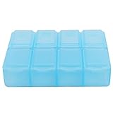 Asuinxurr Kunststoff Rechteck 8-Fach 7 Medizin Tabletten Case Blau