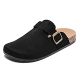 Clogs für Damen und Herren, Leder Hausschuhe mit Fußbett, Geschlossene Pantoletten und Gartenschuhe Sommer Sandalen in den Größen 35-45