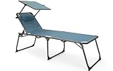 BERGER Slimline Dreibein Sonnenliege Campingstuhl Campingliege Gartenstuhl Strandliege Outdoor (Persisch-blau)
