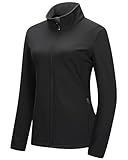 33,000ft Damen Softshelljacke Wasserdichte Winddichte Funktionsjacke Atmungsaktive Übergangsjacke Leichte Fahhradjacke zum Golf, Laufen, Wandern Schwarz XL