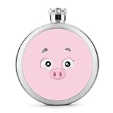 Edelstahl Flachmann Schwein Cartoon Whiskeyflasche Schnapsflasche Hip Flask Für Whiskey Rum Wodka 9x9cm
