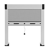 Fliegengitter Insektenschutzrollo aus Aluminium nach Maß für Fenster, einfaches Anbringen, komplettes Set (Breite 50 cm bis 149 cm Höhe 50 cm bis 149 cm)