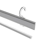 Interdeco Paneelwagen Aluminium mit Klettband kürzbar für Gardinenstangen 16-20 mm Ø, Universal Easyclip, 60 cm