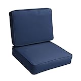 Mozaic Company AMZ484111TESC Sunbrella Canvas Outdoor Sitz- und Rückenkissen Set Navy