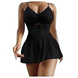 Bikini Für Mollige Taille Top Set Druck Bikini Füllung Badeanzüge Damendruck Boho Bea Set Badeanzüge High Set Große Größen Damen Bikini Oberteil Sport Schwarz Women's Bikini Set
