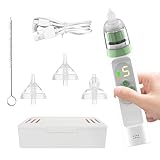 Colexy Nasensauger Baby Elektrisch, Tragbarer Nasensauger mit 5 Saugstufen und 3 Silikondüsen Wiederverwendbaren Nasensauger für Neugeborene Säuglinge Kleinkinder, Musik und Licht Beruhigungsfunktion