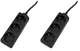 UNITEC TSD 3fach 1,4m, schwarz (Packung mit 2)