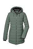 killtec Damen Steppparka/Parka mit Kapuze KOW 55 WMN QLTD PRK, grüngrau, 38, 41809-000