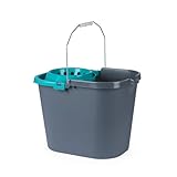 Beldray Moppeimer & Wringer – 16L, Ergonomisches abgeschrägtes Design, Einfaches Ausgießen/Entleeren, Abnehmbarer Wringer, Starker & robuster Kunststoff, Praktischer Tragegriff, Grau/Blau