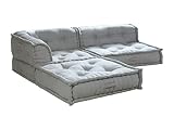 Vente-unique-Offenes modulares Ecksofa aus Stoff - Grau - DIROLA