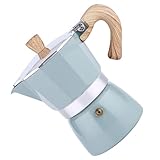Homoyoyo Kaffeekanne Achteckig aus Dickem Aluminium Mokka Kaffeebereiter für 3 Personen Hellgrün Kaffeebereiter für Zuhause Café und Büro