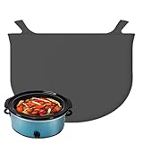 Duroecsain Silikonbeschichtung für Schongarer, 4 Silikonbeschichtungen für Kochtöpfe - ovaler runder Kochtopf in Lebensmittelqualität, auslaufsicher, frisch 6-7QT für