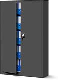 Jan Nowak Metallschrank Jan II 185 x 115 x 40 cm - Aktenschrank abschließbar mit 2 Türen, Mehrzweckschrank mit 5 Ebenen, Büroschrank aus Stahlschrank mit Pulverbeschichtung - Anthrazit