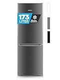 Heinrich´s Kühlgefrierkombination 173L Gesamtvolumen, 121L Kühlvolumen, 52L Gefriervolumen, LED Beleuchtung,Türanschlag wechselbar, leise 40dB, große Tiefkühlboxen, 7Temperaturstufen,inox