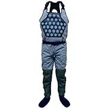 Generisch Wathose Für Teichreinigung, Wasserdicht, Atmungsaktiv, Wathose Mit Strümpfen, Brusttasche Mit Reißverschluss, Verstellbare Hosenträger Für Outdoor-Angeln/Jagd (M)