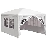 Gartenpavillon, Empfangszelt, Pavillon, Gartenpavillon 3 x 4 m, Weiß