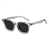 HANYX Tr90 Quadratische polarisierte Sonnenbrille für Herren und Damen, Retro, verspiegelte TAC-Linse, Sonnenbrille zum Autofahren, Angeln, Grau/Schwarz, Medium