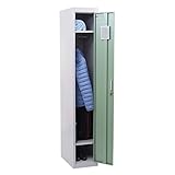 Mendler Spind Boston T163, Garderobenschrank Kleiderspind Umkleideschrank, Metall 180x30x50cm nach ASR A4.1 - Mint-grün