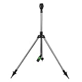 Sprinkler auf Stativbasis, Rasensprenger 30-360 Grad große Flächenbewässerung, anhebbarer Stativ-Sprinkler mit 1/2-Zoll-Düse und 3/4-Zoll-Innengewinde-Schnellanschluss