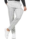 Indicode Herren Rodekro Performance Pants Herren | Chino Herrenhose Super Stretch Stoffhose Grey Check 34/32