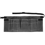 Gartenwerkzeuggürtel, Gartenwerkzeug Taillenbeutel Garten Schürze für Mann Frauen mit Taschen Holzwichenzubehör (Grau)