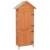 Gartenschrank aus Holz, Geräteschrank, Outdoor Gartenhaus mit Wasserdichtes Dach, Gerätehaus für Balkon Terrasse, 42,5 x 64 x 190 cm