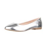 Elara Damen Ballerina Bequeme Slip Ons Flach Chunkyrayan P P Silver 3039 39