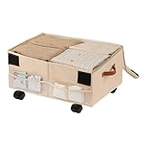 Aufbewahrungskorb mit Rädern, rollbarer Aufbewahrungskorb für Kofferraum, leise Organizer-Box mit Rädern für Reisen, Camping, Schlafsaal, Schlafzimmer, Garage, Kofferraum
