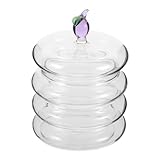 TOYZFRIENDY Transparente Glas bonbonschale mit Deckel Luftdichte Aufbewahrungsglasdose für Snacks Nüsse und Süßigkeiten Vielseitige Vorratsdose für Küche und Büro Klar Sichtbares Design