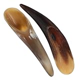 EXQUIMEUBLE Handmassage Stab aus Natürlichem Ochsenhorn 2 Stück Ergonomisch Geformt Leicht und Kompakt für Gesichtsmassage und Reise Wellness
