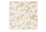 Jollein Spannbettlaken Jersey - Animals, Nougat - 70x140cm - 100% Baumwolle - Spannbetttuch - Tier Print, Beige