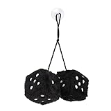 Plüschwürfel EIN Paar Aufhängen Fuzzy Plüsch Würfel 7,5 cm Fuzzy Dice Hanging Charm Auto Auto Rückspiegel Hanging Zubehör für Auto Dekoration für Auto innen Ornament Dekoration