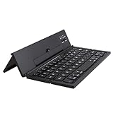 Boddceto Zusammenklappbare Bluetooth-Tastatur, Tragbare, Faltbare Reisetastatur, Kabellose Mini-BT-Tastatur für Mobiltelefone, Tablet-Computer