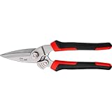 BESSEY Stabile Combi-Schere gerade D52-2, Gesamtlänge 200 mm, Schnittlänge 50 mm, ERGO-Griff für ermüdungsarmes Arbeiten, Gewicht 0,27 Kg