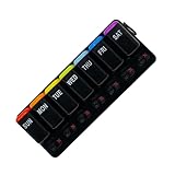 Pillenorganisator - 7 Tage Medizin -Aufbewahrungsboxbehälter für, wöchentliche Pillenorganisation mit sicheren Fächern, tragbarer Spender für Geldbörse oder Beutel, 7,87 x 22.99x1,61 Zoll