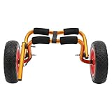 udneondhe Leichter Aluminium Kajakwagen Faltbar | Transportwagen für Kanu, SUP & Schlauchboot | Klappbarer Bootstrolley mit Schaumpolster, 80 kg Traglast, Luftreifen