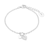 s.Oliver Armband 925 Sterling Silber Mädchen Kinder Armschmuck, mit Zirkonia synth., 14+2 cm, Silber, Herz, Kommt in Schmuck Geschenk Box, 2022701