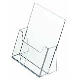 ogoPLUS Prospektständer DIN A4 Hochformat / Prospekthalter Flyer-Ständer Werbung Aufsteller Tisch-Prospektständer / Prospektbox / Werbung, glasklar, leichte Neigung für optimales Blickfeld