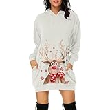 Christmas Activewear Damen Shorts Bikini Oberteil Bodies Damen Basic Hosen Damen Sommer Strickjacken für Damen lang Pullover Damen elegant only Hosen Damen schwarz Sommer Hosen(White, XXL)