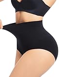 SHAPEMAX Shapewear Damen Bauchweg Unterhose Miederhose Hohe Taille Miederslips Body Shaper Unterwäsche Schwarz M
