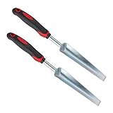 Relaxdays 2 x Unkrautstecher im Set, Pflanzenstecher zur effektiven Unkrautentfernung, ergonomischer Griff, L: 37,5cm, schwarz-rot