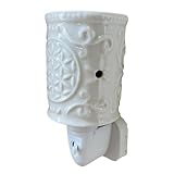 Candle-Brothers Elektrische Duftlampe für Zuhause | Blume des Lebens | Geschenk für Freunde & Familie | Weiße Duftlampe | Aromalampe für Büro, Yoga und Schlafzimmer