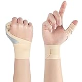 Beugo Daumenbandage Rechts & Links, 2 Stück Atmungsaktive und Weiche Daumenschiene, Daumensattelgelenk Bandage, Handbandage Handgelenk für Damen und Herren (Hautton)