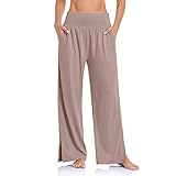 Generisch Yogahose Damen Lang Hose High Waist Workout Bootleg Exercise Leggings Weites Bein Straighthose Sweathose Für Fitness Sport Jazzpants Yoga