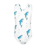 Howilath Einteiliger Badeanzug, Sportsback, Neoprenanzug für Mädchen im Alter von 3 bis 14 Jahren, Meerjungfrau, Blume, Cartoon-Tier, Delphin Bubble, 9-10 Jahre