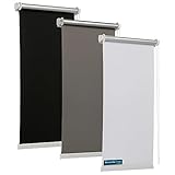 TEXMAXX® Reflect Verdunklungsrollo ohne Bohren - 90 x 160cm (Stoffbreite 86cm) / Thermo Rollos für Fenster ohne Bohren/Fensterrollo innen ohne Bohren/Thermorollo ohne Bohren inkl. Zubehör - Grau