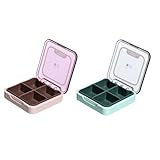 OUNONA 2 Stück Wöchentliche Pillendose mit Mehreren Fächern Tragbarer Tabletten Organizer aus Robustem Kunststoff Dicht Schließender Medikamentenbehälter für Unterwegs Zufällige Farbe