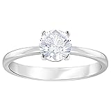Swarovski Attract Ring, Rund, Weiss, Rhodiniert