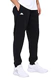 Kappa Trainingshose VRODELL I Jogginghose Herren aus Sweat-Stoff I für Sport und Freizeit und Fitness I Bund mit Kordelzug I Größe S | Farbe Schwarz